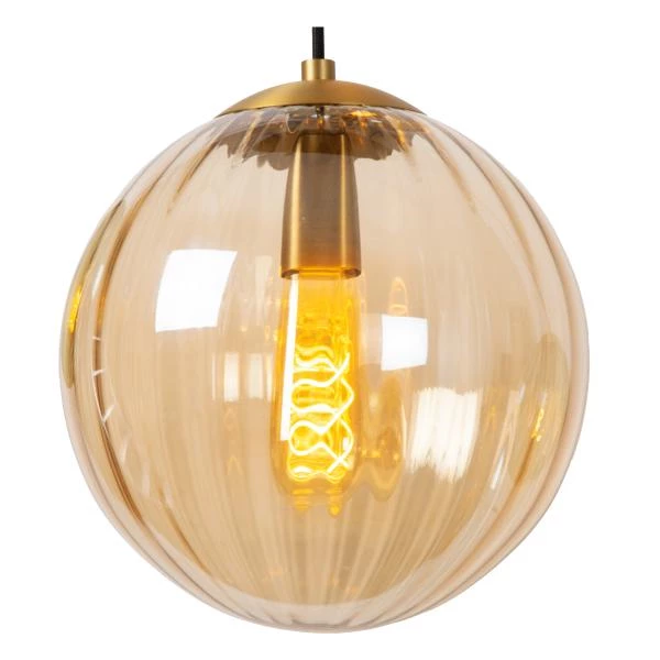 Lucide MONSARAZ - Pendant light - Ø 25 cm - 1xE27 - Amber - detail 2